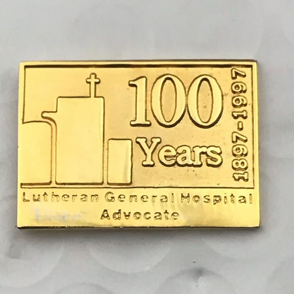 Lutheran General Hospital Lapel Pin Gold Tone 100 Years 1997 Advocate Award
